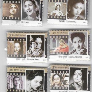 2011 Legendary Heroines of India Devika Rani Kanan Devi Meena Kumari Nutan Savithri Leela Naidu Set of 6v Stamps MNH
